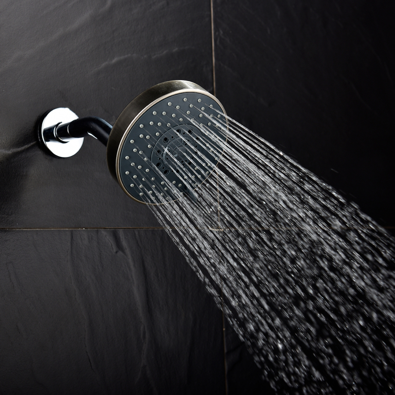 Tecmolog ABS Plastic Chrome/Brushed Nickle Rain Shower Head  with 4 Kinds of Water Flow Mode, Round and Luxury Top shower BD148/BD148NA