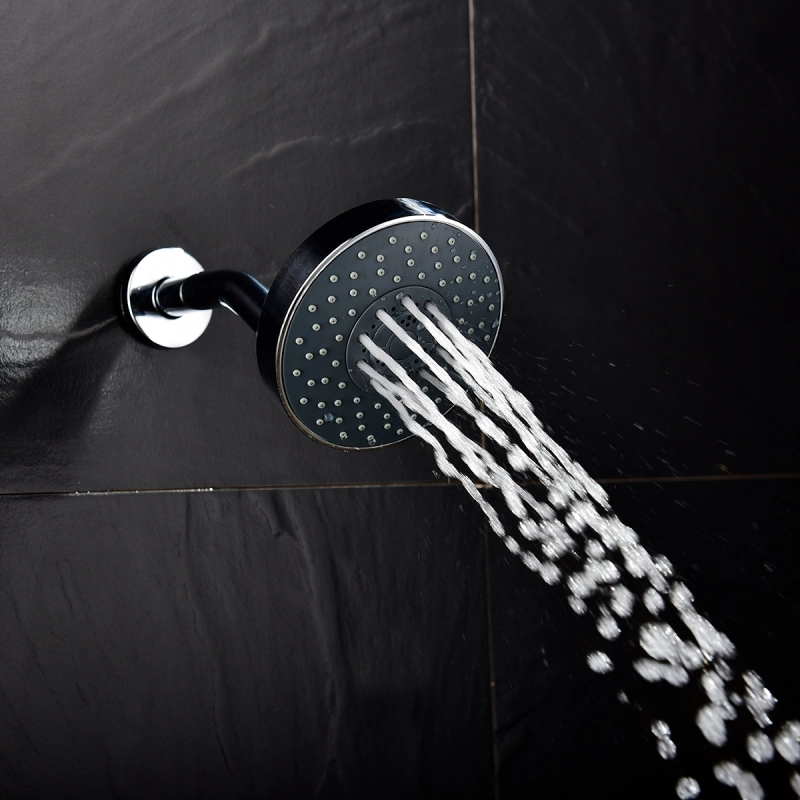 Tecmolog ABS Plastic Chrome/Brushed Nickle Rain Shower Head  with 4 Kinds of Water Flow Mode, Round and Luxury Top shower BD148/BD148NA