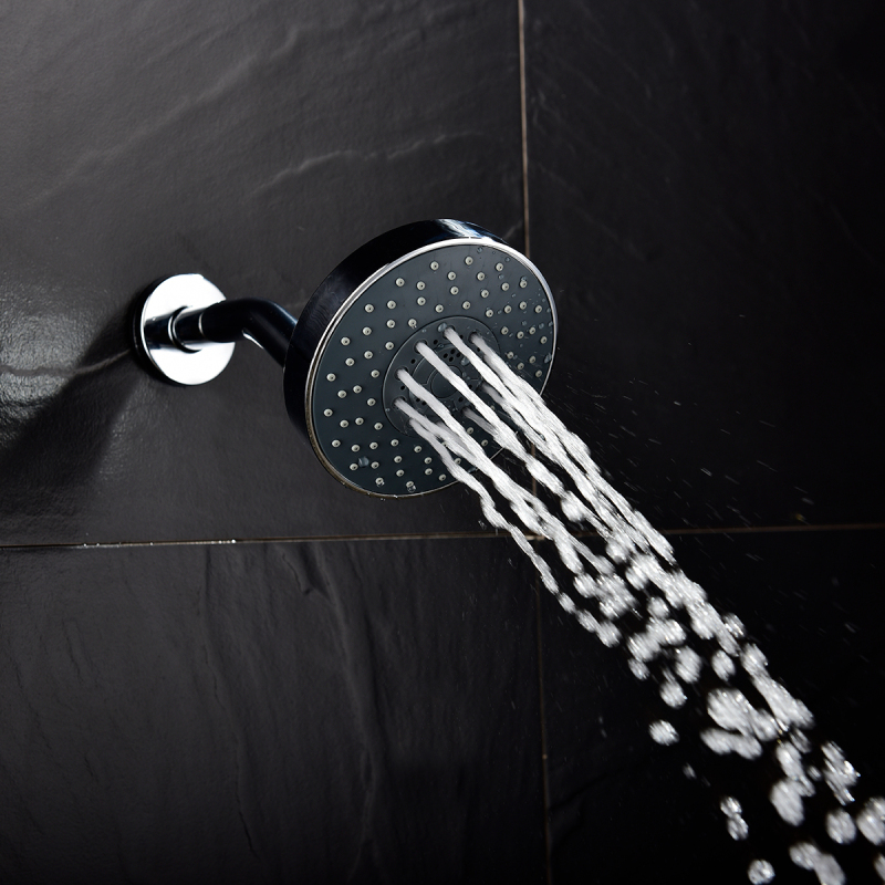 Tecmolog ABS Plastic Chrome/Brushed Nickle Rain Shower Head  with 4 Kinds of Water Flow Mode, Round and Luxury Top shower BD148/BD148NA