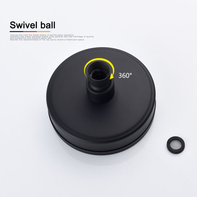 Tecmolog Stainless Steel Black Shower Head with High Pressure and Dense Rainfall, Wall Mounted Detachable Fixed Shower Head BD141ASB/BD141SB