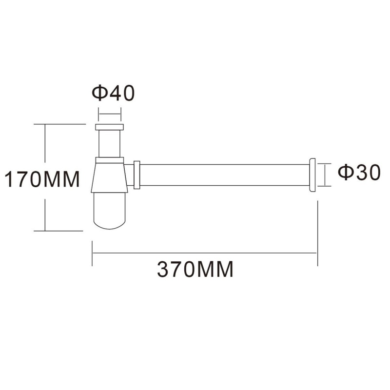 Tecmolog Brass Bottle Trap Vessel Sink P Trap Chrome Wall Mounted Bathroom Sink Pipe Basin Bottle Waste Trap for Bathroom WT03/WT05