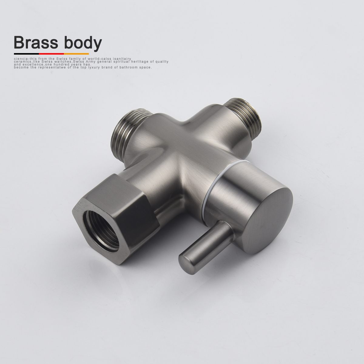 Tecmolog Hand Held Bidet Sprayer Shattaf Stainless Steel Cloth Diaper Sprayer Set with 3/8” T Valve and Bracket Holder, Brushed Nickel WS024F8