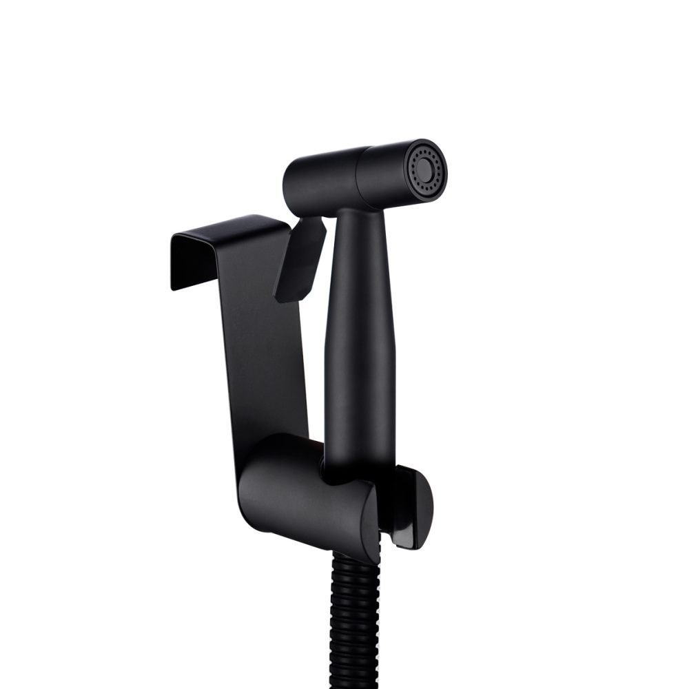 Tecmolog Stainless Steel Hand Held Toilet Sprayer Kit, Black Cloth Diaper Washer, Portable Shattaf with Hose and Holder WS024C/WS024CS/WS024CF