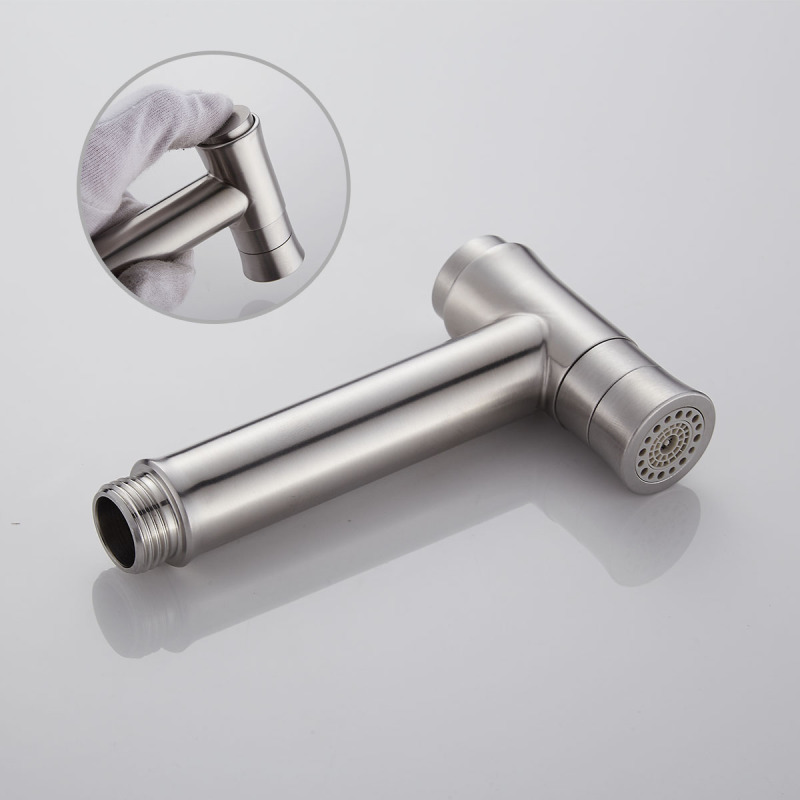 Tecmolog Stainless Steel Button Type 2-Ways mode Hand Held Shattaf, Bidet Sprayer Set with G7/8 Diverter WS024BFM