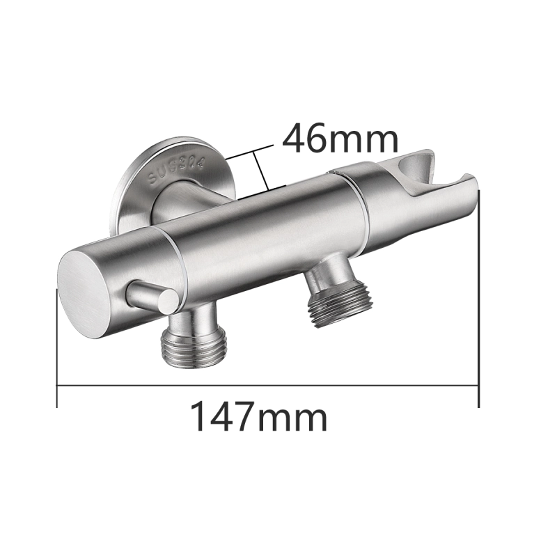 Tecmolog Stainless Steel Brushed Nickel Bidet Spray Set, with Wall Mounted Sprayer Holder for Bathroom/Toilet WS024S6