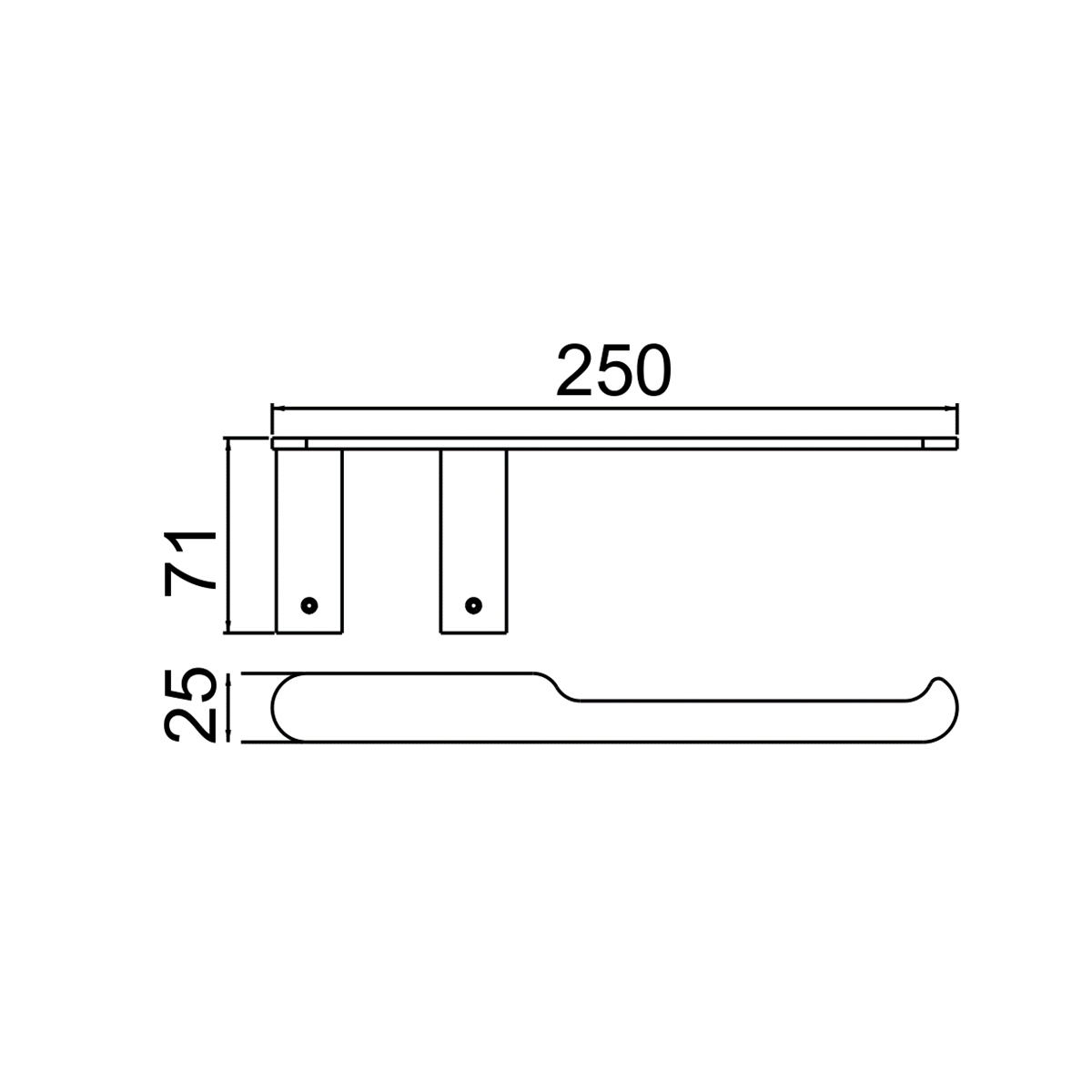 Tecmolog Black Bathroom Toilet Paper Holder, 304 Staninless Steel Wall Mounted Towel/Roll Paper Holders SBH201