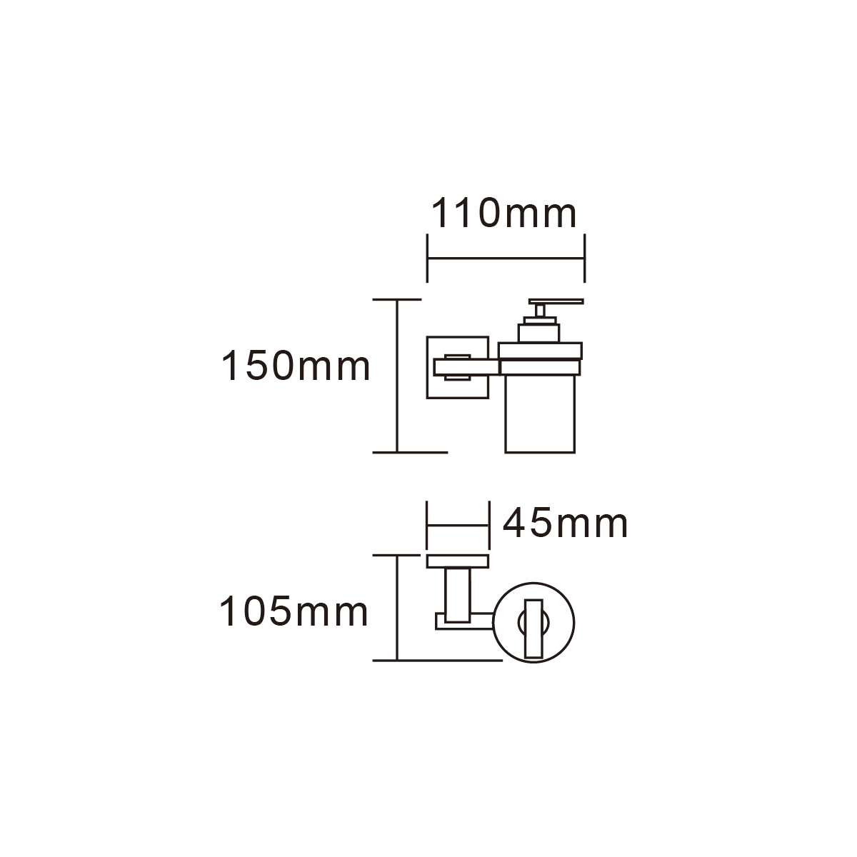 Tecmolog SUS304 Stainless Steel Wall Mounted Liquid Soap Dispenser Holder Bathroom Accessory SBH166/SBH075/SBH101