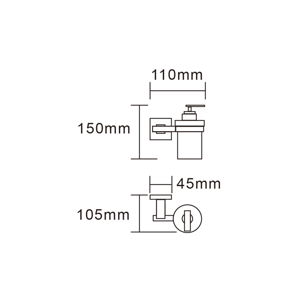 Tecmolog SUS304 Stainless Steel Wall Mounted Liquid Soap Dispenser Holder Bathroom Accessory SBH166/SBH075/SBH101
