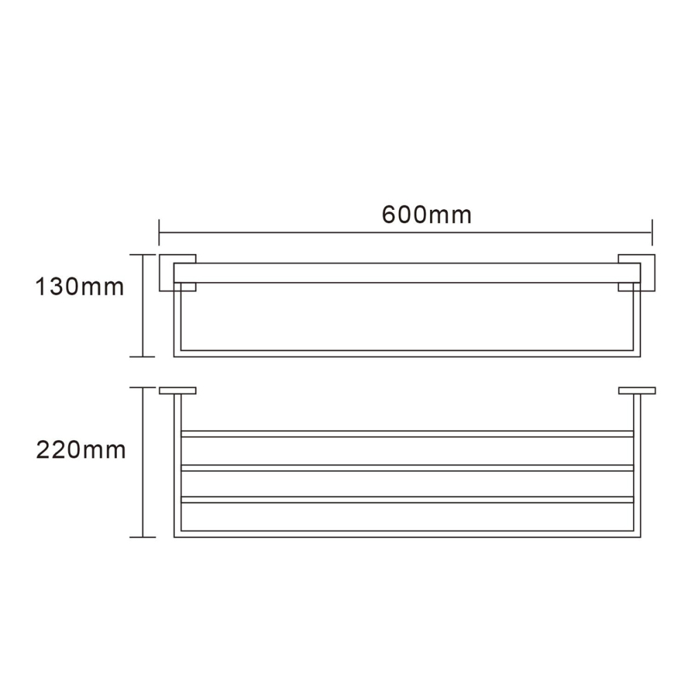 Tecmolog SUS304 Stainless Steel Towel rack, Seamless Self Adhesive Black Chrome Towel Hanger with Bar, Bathroom Accessories SBH174B
