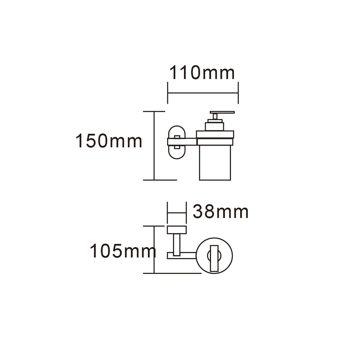 Tecmolog SUS304 Stainless Steel Wall Mounted Liquid Soap Dispenser Holder Bathroom Accessory SBH166/SBH075/SBH101