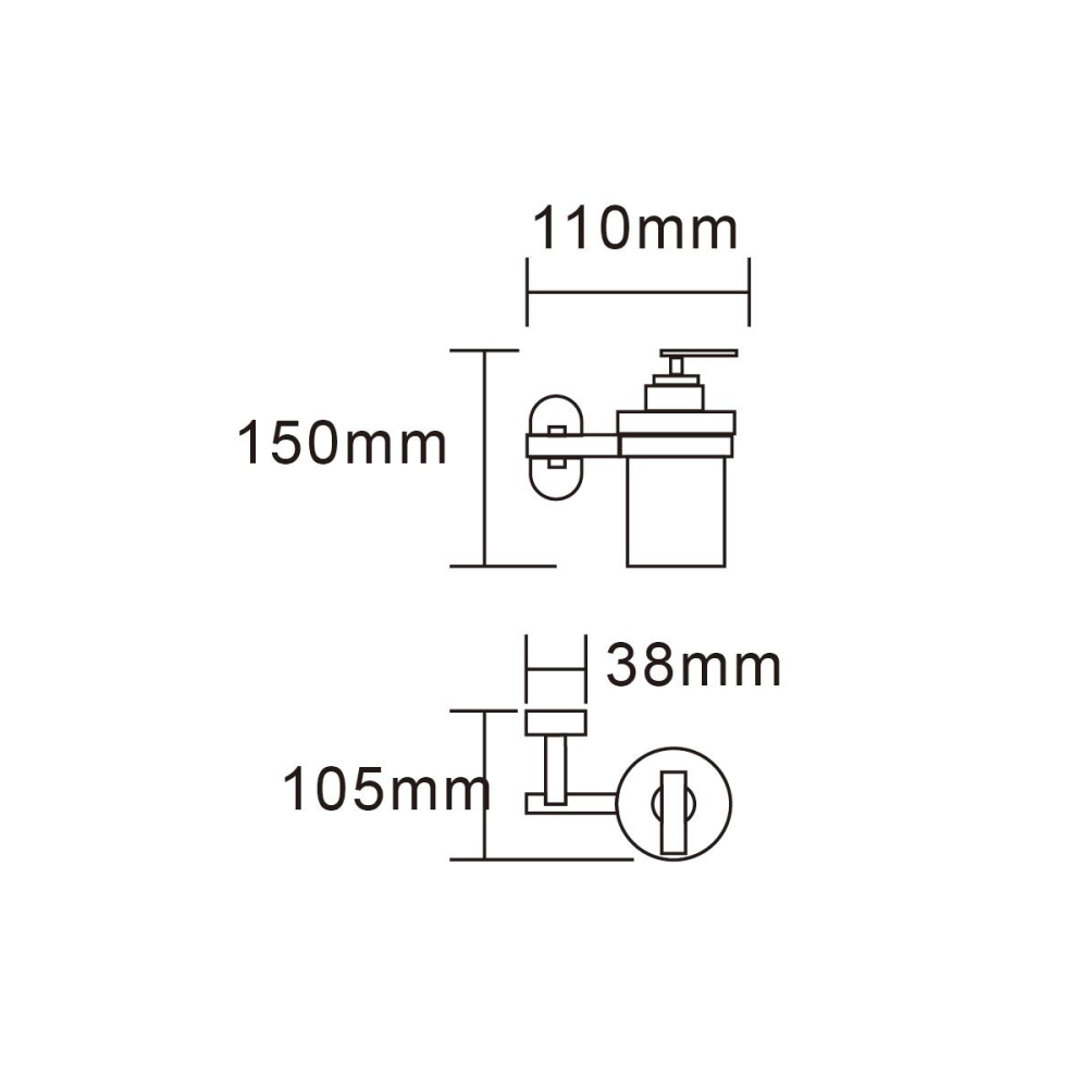 Tecmolog SUS304 Stainless Steel Wall Mounted Liquid Soap Dispenser Holder Bathroom Accessory SBH166/SBH075/SBH101