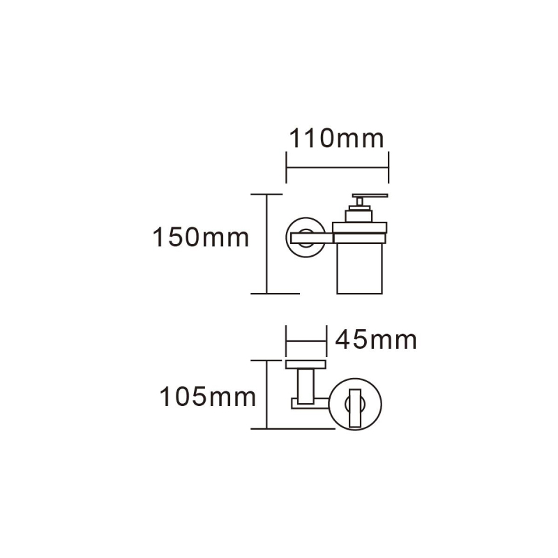 Tecmolog SUS304 Stainless Steel Wall Mounted Liquid Soap Dispenser Holder Bathroom Accessory SBH166/SBH075/SBH101