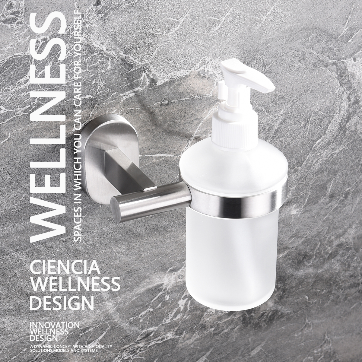 Tecmolog SUS304 Stainless Steel Wall Mounted Liquid Soap Dispenser Holder Bathroom Accessory SBH166/SBH075/SBH101