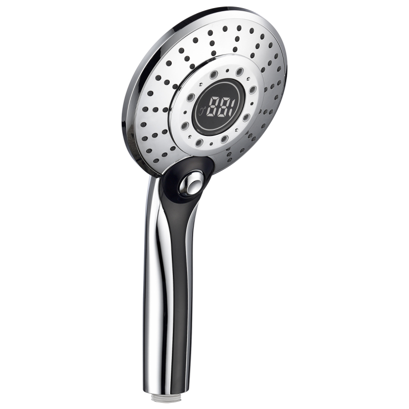 Tecmolog ABS Plastic Chrome Handheld Shower Head,3 Colors and 2 Water Flow Setiing, Glow LED Light Temperature Shower Head BS150C/BS150CF1/BS150CF
