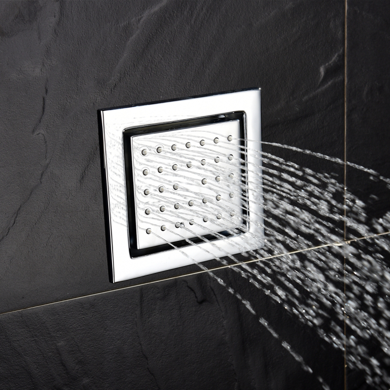 Tecmolog Brass Chrome Round/Square Shower Body Spout, Rainfall Spray Spa Spout for Bathroom SFA028/SFA028A