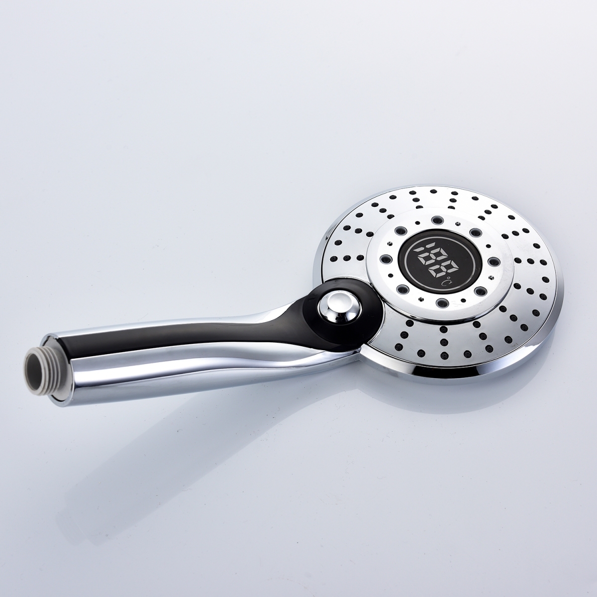 Tecmolog ABS Plastic Chrome Handheld Shower Head,3 Colors and 2 Water Flow Setiing, Glow LED Light Temperature Shower Head BS150C/BS150CF1/BS150CF