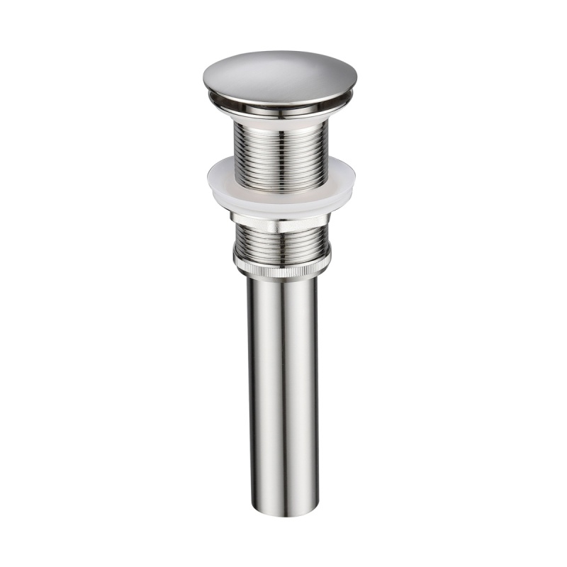 Tecmolog Bathroom Sink Drain Stopper Pop Up, Sink Pop Up Drain Brass, Bath Sink Drain without Overflow, Chrome