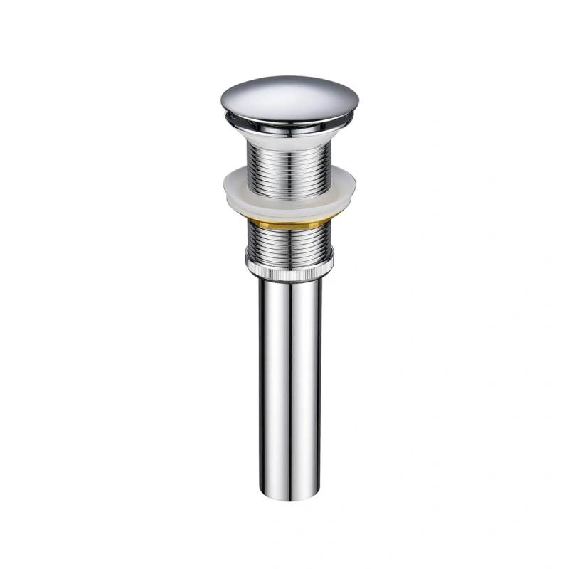 Tecmolog Bathroom Sink Drain Stopper Pop Up, Sink Pop Up Drain Brass, Bath Sink Drain without Overflow, Chrome