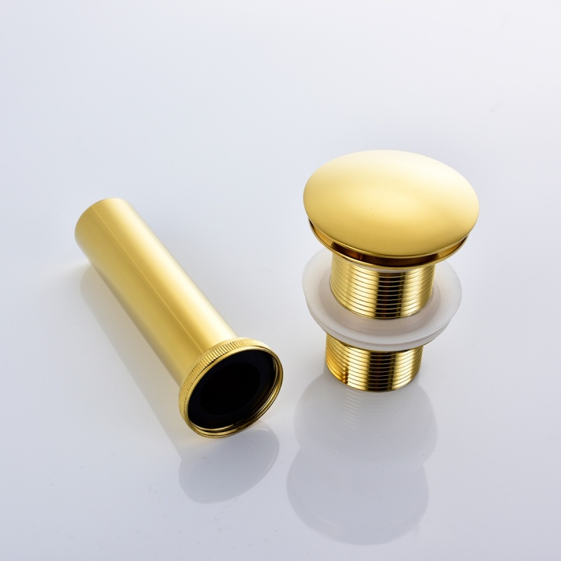 Tecmolog Bathroom Sink Drain Stopper Pop Up, Sink Pop Up Drain Brass, Bath Sink Drain without Overflow, Chrome