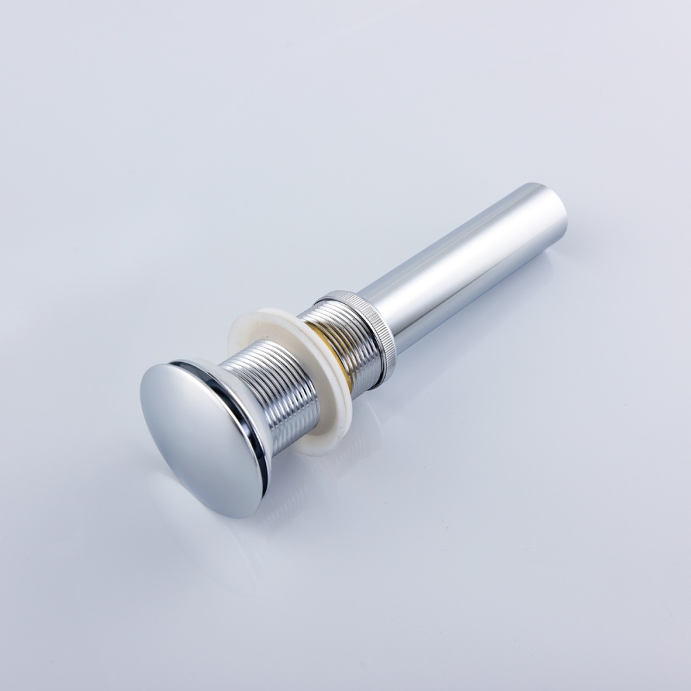 Tecmolog Bathroom Sink Drain Stopper Pop Up, Sink Pop Up Drain Brass, Bath Sink Drain without Overflow, Chrome