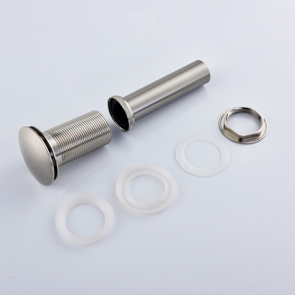 Tecmolog Bathroom Sink Drain Stopper Pop Up, Sink Pop Up Drain Brass, Bath Sink Drain without Overflow, Chrome