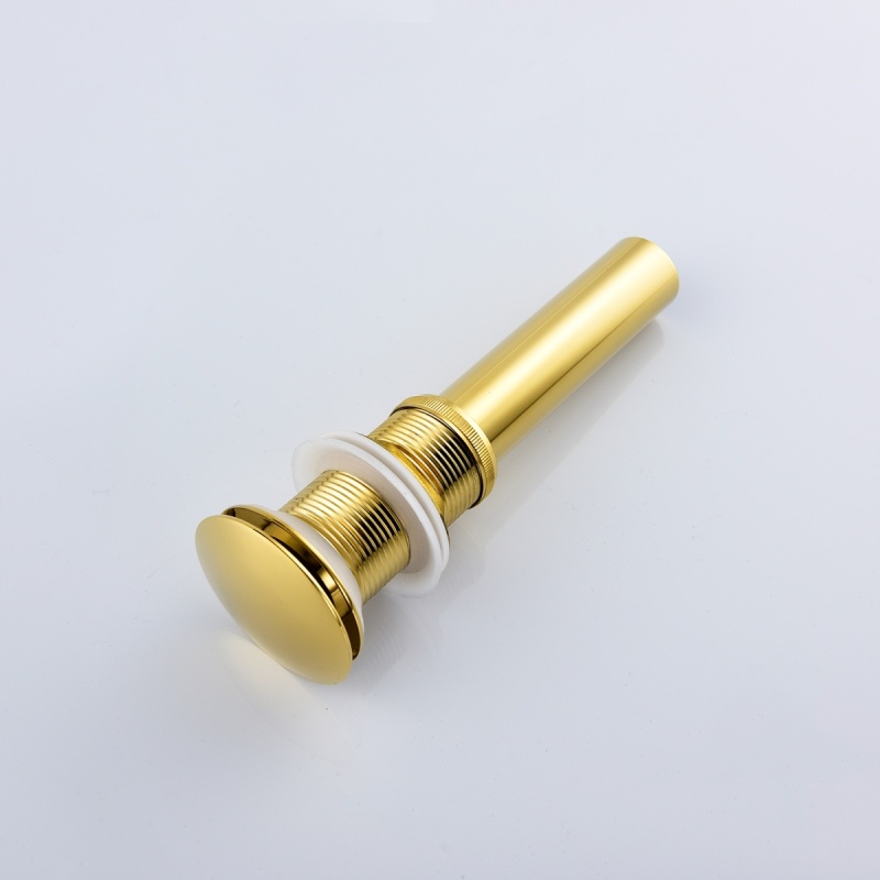 Tecmolog Bathroom Sink Drain Stopper Pop Up, Sink Pop Up Drain Brass, Bath Sink Drain without Overflow, Chrome