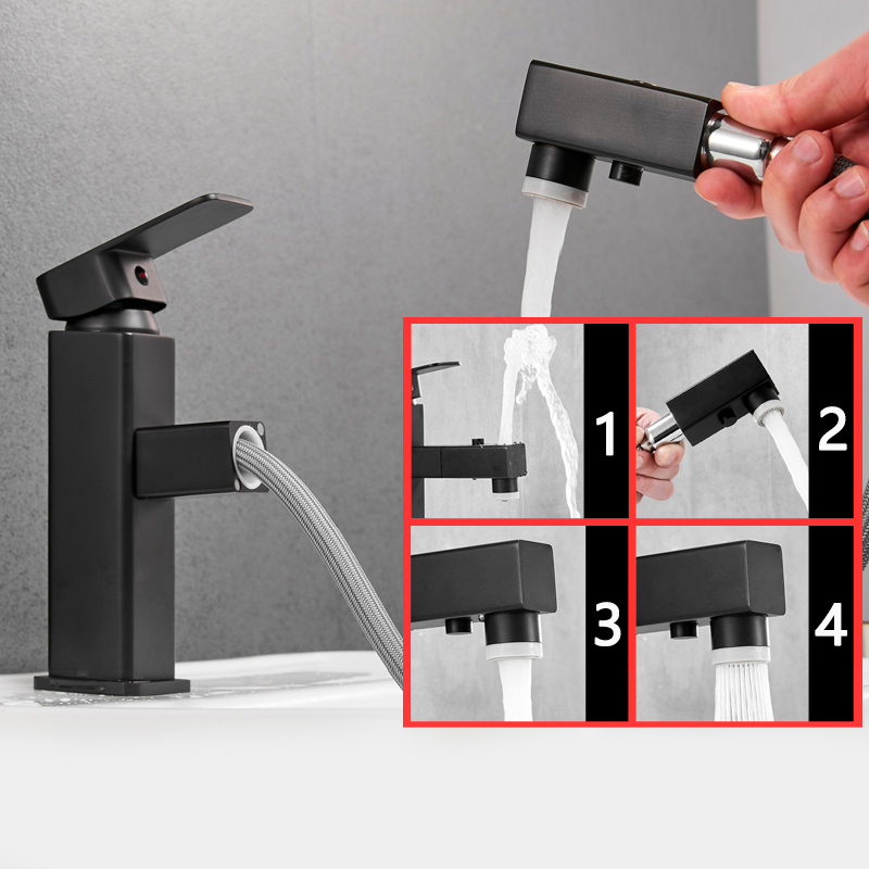 Tecmolog Basin Faucet Multi-Functional Hot And Cold Water Pull Out Faucet BB6230/BB6230A/BB6230B/BB6230C/BB6230D