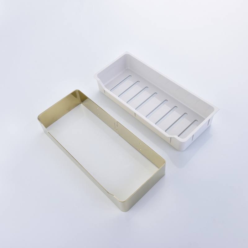 Tecmolog Stainless Steel Black/Nickel/Gold/Chrome Corner Shelf Caddy Bathing Platform with Hooks Wall Nail Storage SBH190/SBH190B/SBH190J/SBH190NA