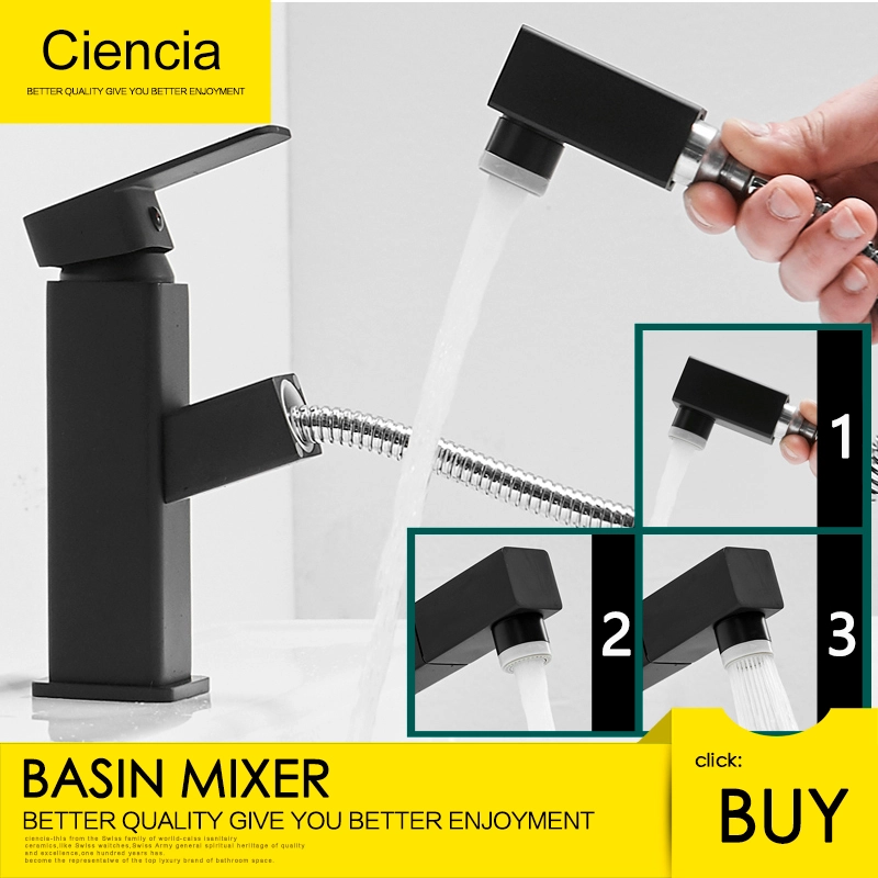 Tecmolog Basin Faucet Multi-Functional Hot And Cold Water Pull Out Faucet BB6230/BB6230A/BB6230B/BB6230C/BB6230D