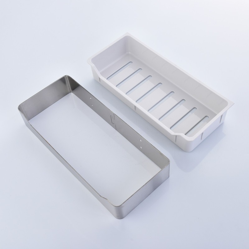 Tecmolog Stainless Steel Black/Nickel/Gold/Chrome Corner Shelf Caddy Bathing Platform with Hooks Wall Nail Storage SBH190/SBH190B/SBH190J/SBH190NA
