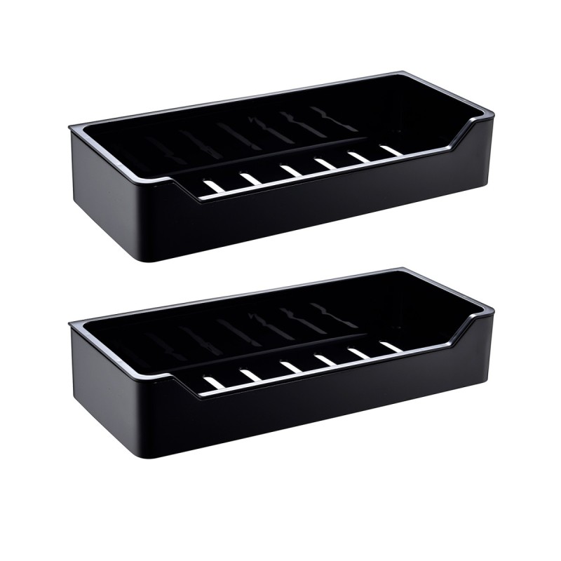 Tecmolog Stainless Steel Black/Nickel/Gold/Chrome Corner Shelf Caddy Bathing Platform with Hooks Wall Nail Storage SBH190/SBH190B/SBH190J/SBH190NA