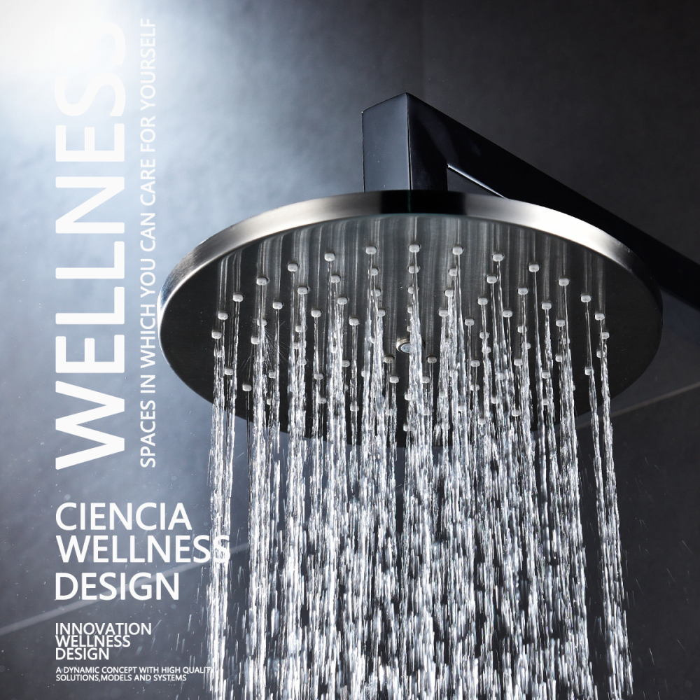 Tecmolog Stainless Steel Chrome Washable Shower Head, High Pressure Fixed Top Shower For Bathroom, 8 inches Round/Square BD142/BD143