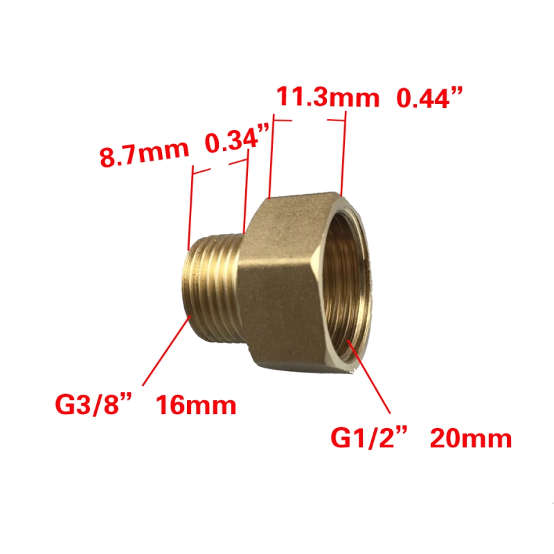 Tecmolog Top Quality Brass Finish Connector Solid Brass Connector, Double Thread Swivel Hose Connector