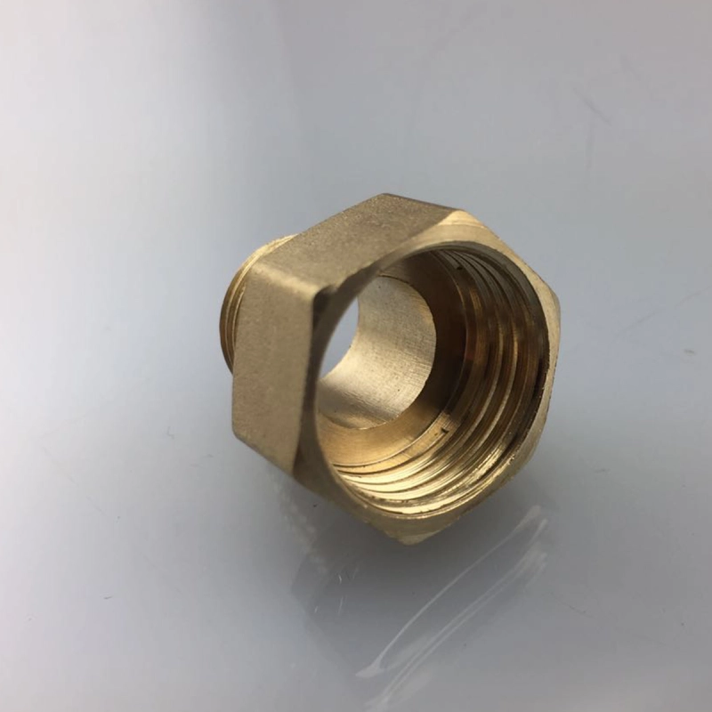 Tecmolog Top Quality Brass Finish Connector Solid Brass Connector, Double Thread Swivel Hose Connector