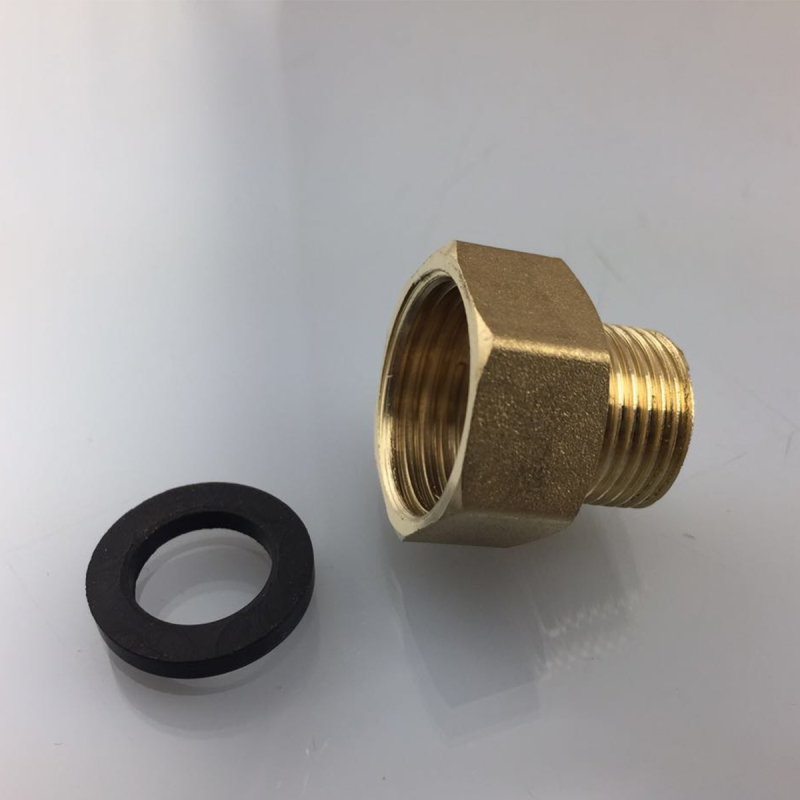 Tecmolog Top Quality Brass Finish Connector Solid Brass Connector, Double Thread Swivel Hose Connector