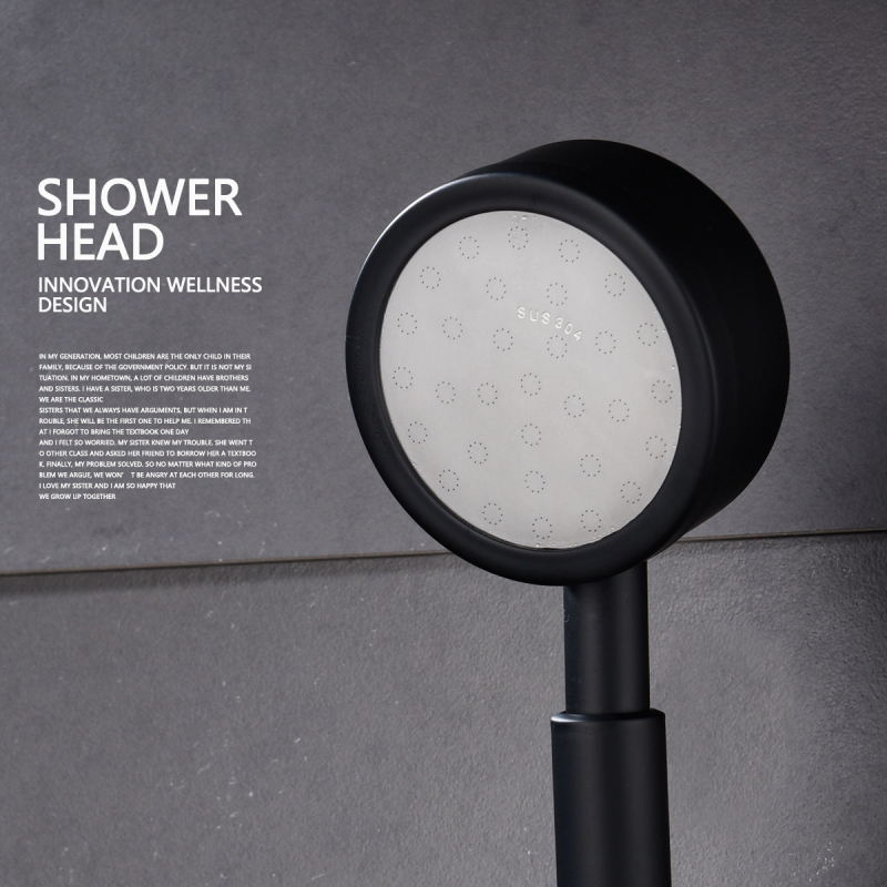 Tecmolog Handheld Shower Head, Stainless Steel High Pressure Hand Held Showerhead Black BS141CB/BS141CBF/BS141AB/BS141ABF