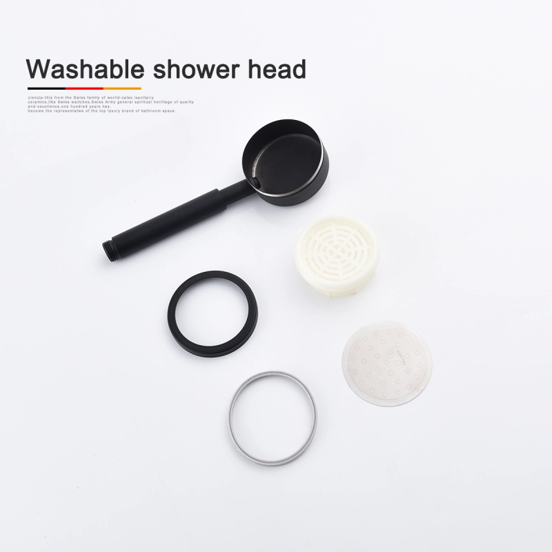 Tecmolog Handheld Shower Head, Stainless Steel High Pressure Hand Held Showerhead Black BS141CB/BS141CBF/BS141AB/BS141ABF