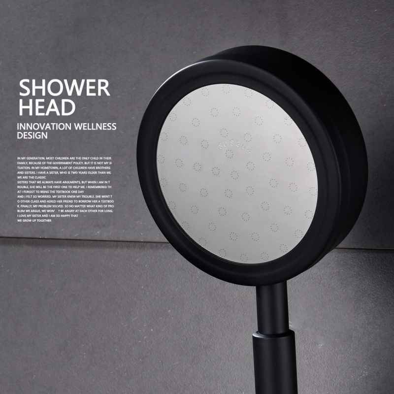 Tecmolog Handheld Shower Head, Stainless Steel High Pressure Hand Held Showerhead Black BS141CB/BS141CBF/BS141AB/BS141ABF