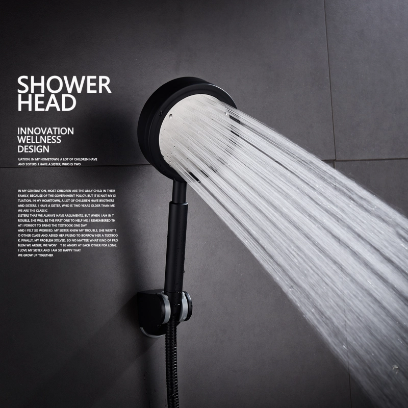 Tecmolog Handheld Shower Head, Stainless Steel High Pressure Hand Held Showerhead Black BS141CB/BS141CBF/BS141AB/BS141ABF