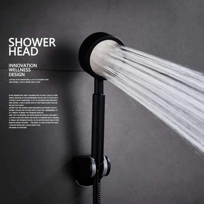 Tecmolog Handheld Shower Head, Stainless Steel High Pressure Hand Held Showerhead Black BS141CB/BS141CBF/BS141AB/BS141ABF