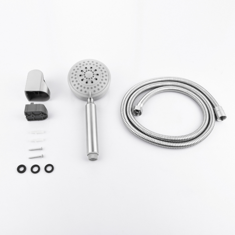 Tecmolog Stainless Steel Brushed Nickel Hand Shower, Premium 5 Spray Settings, Sperate Hand Shower For Bathroom