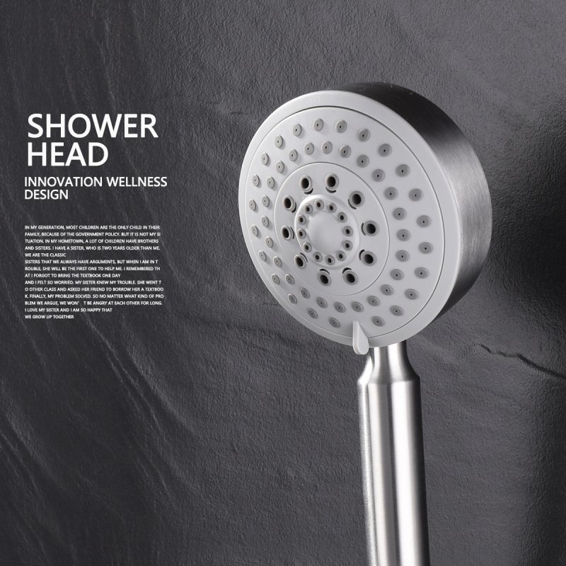 Tecmolog Stainless Steel Brushed Nickel Hand Shower, Premium 5 Spray Settings, Sperate Hand Shower For Bathroom