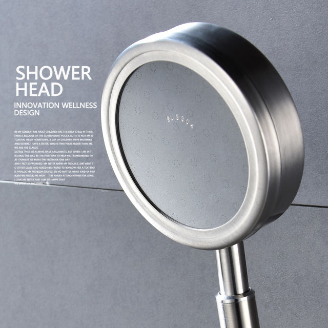 Tecmolog Stainless Steel Brushed Nickel Hand Shower, Premium 5 Spray Settings, Sperate Hand Shower For Bathroom