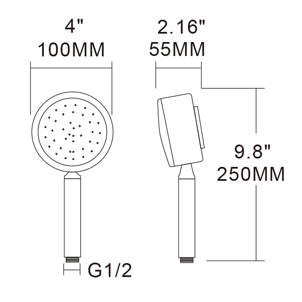 Tecmolog Stainless Steel Brushed Nickel Hand Shower, Premium 5 Spray Settings, Sperate Hand Shower For Bathroom