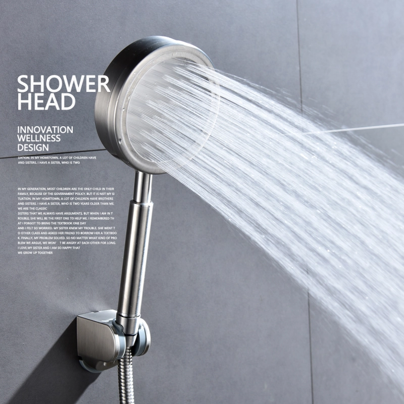 Tecmolog Stainless Steel Brushed Nickel Hand Shower, Premium 5 Spray Settings, Sperate Hand Shower For Bathroom