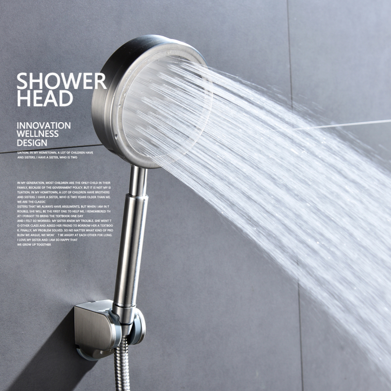 Tecmolog Stainless Steel Brushed Nickel Hand Shower, Premium 5 Spray Settings, Sperate Hand Shower For Bathroom