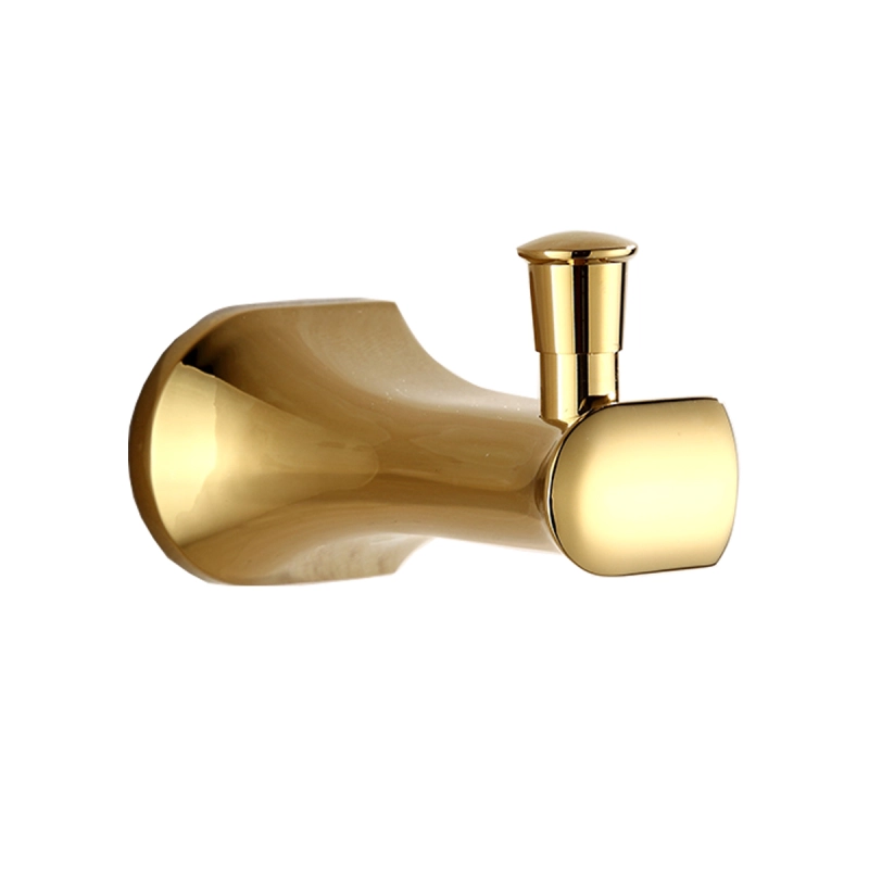 Tecmolog Brass Golden Single Coat Hook Wall Mount Robe Hook Clothes Hook for Bathroom BH493J