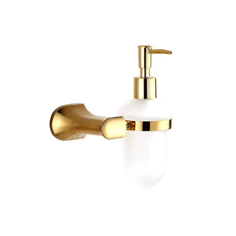 Tecmolog Brass Golden Wall Mounted Liquid Soap Dispenser Holder, Bathroom Accessory BH505J