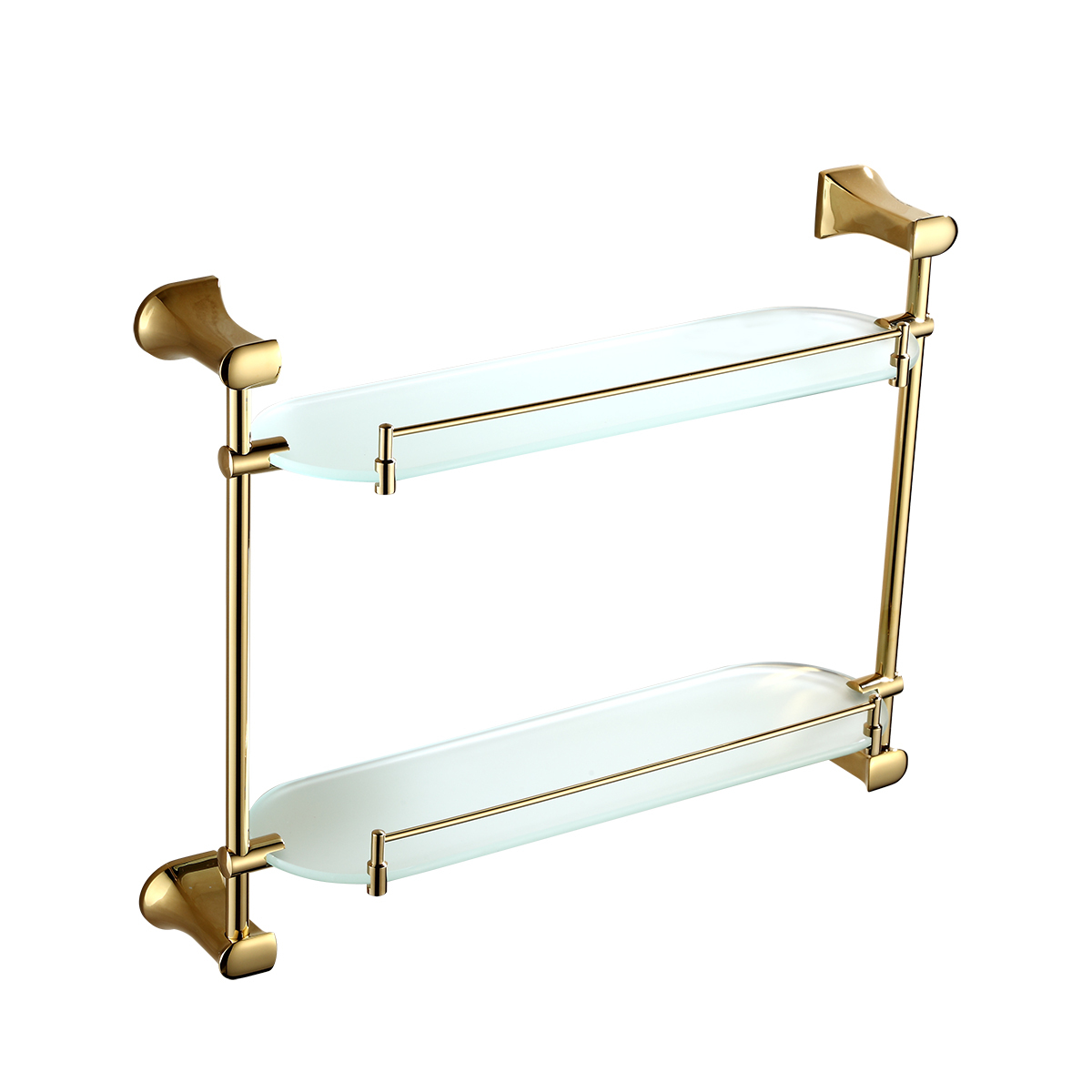 Tecmolog Brass Golden Steel Wall Mounted Double Grass Shelf, Towel Rack Bathroom Accessories BH503J