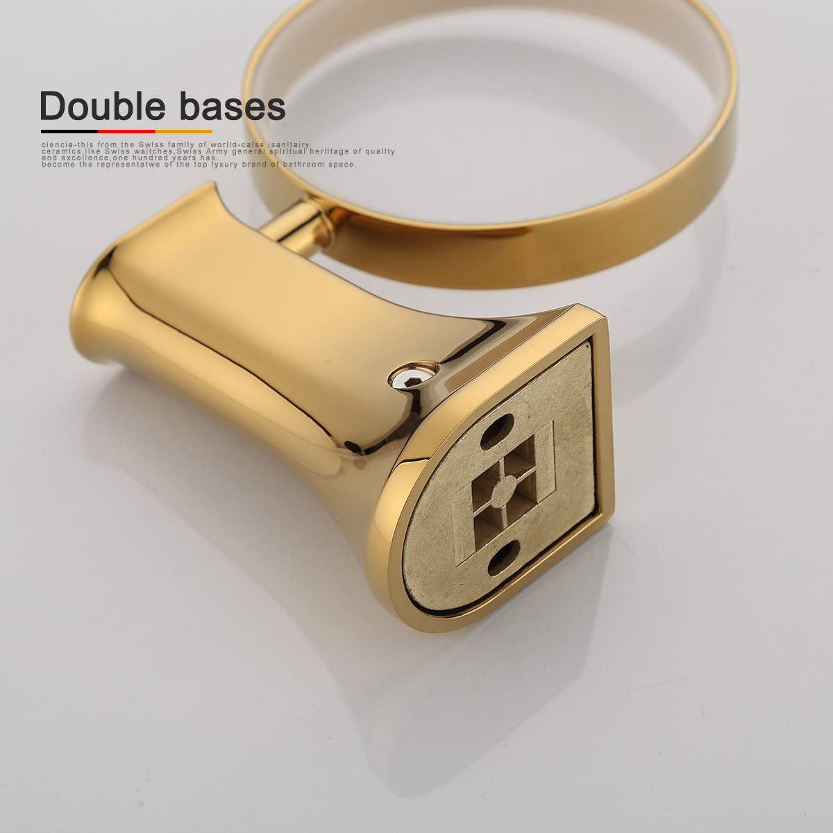 Tecmolog Brass Golden Toothbrush Cup Holder,  Wall Mounted Bathroom single Toothpaste Cup and Soap Dish Holder BH494J